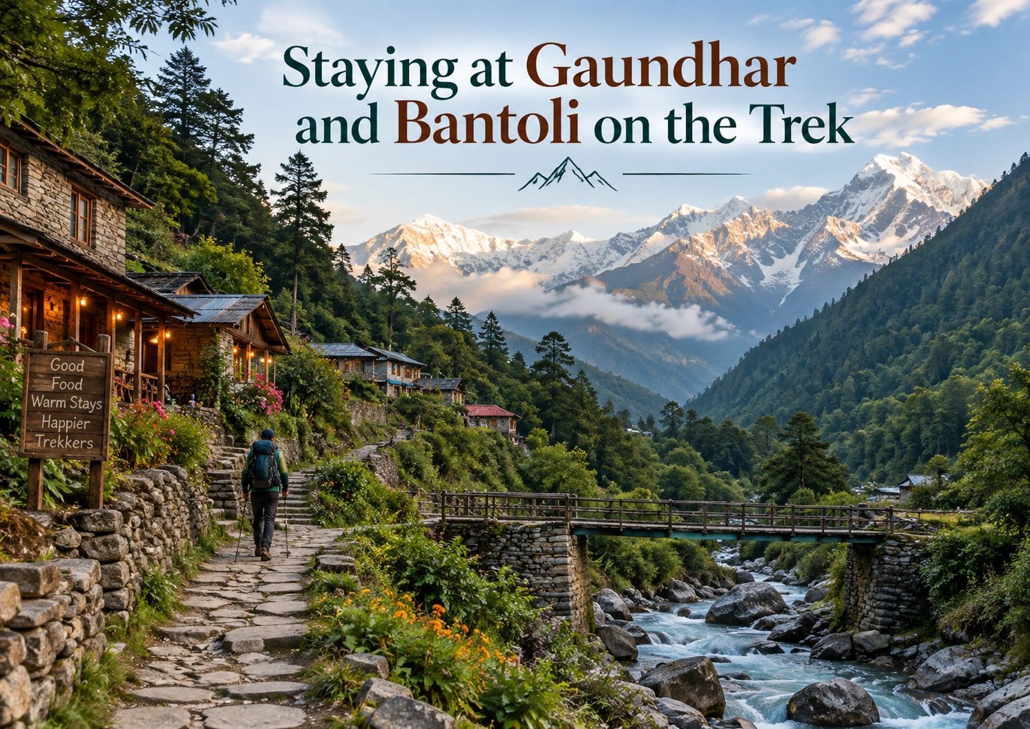 Gaundhar and Bantoli homestays and lodges on Madmaheshwar trek route